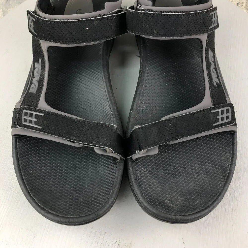 Teva Men's Size 13 Minam Black Open Toe Easy Hook & Loop Outdoor Hiking Sandals